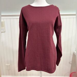 Michael Kors Deep Burgundy Long Sleeve Top